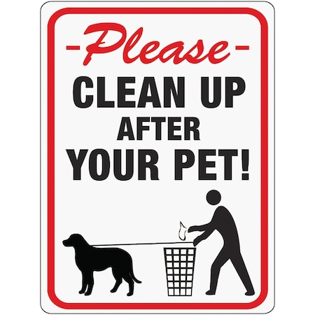 Hy-Ko Plastic Sign Please Clean Up After Your Pet 20617