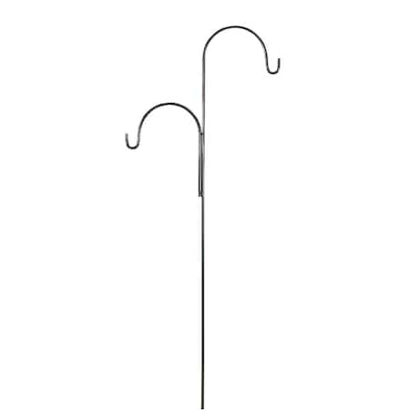 Best Garden 91'' Black Wrought Iron Double Offset Shepherd Hook 910H125B