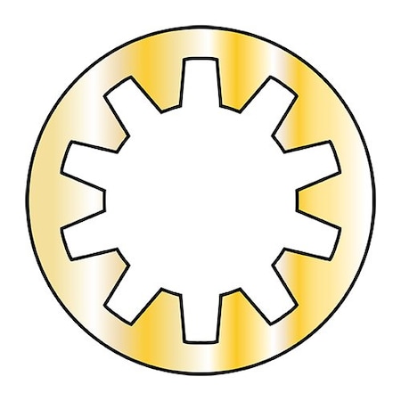 Zoro Select 1/4 Military Int Tooth Washer Cadmium Yellow, 10000Pk MS35333-40CD
