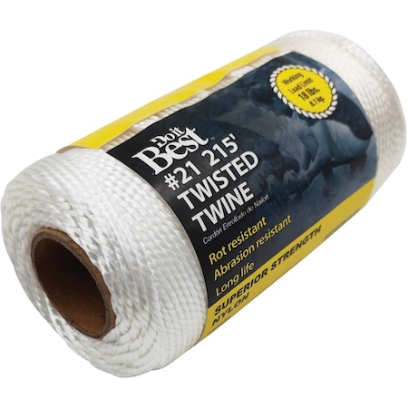 Do It Best No, 21 x 215 Ft. White Nylon Twisted Twine 338628
