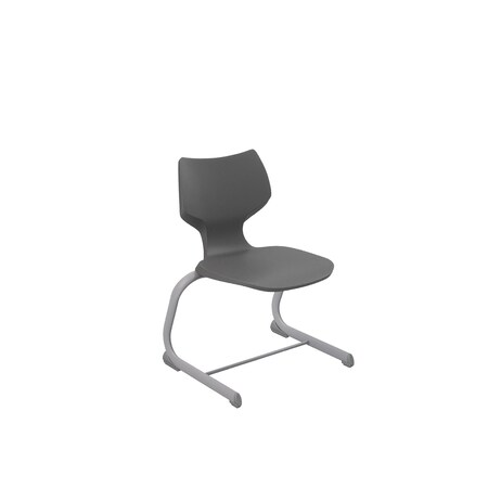 Flavors 14" Cantilever Chair, Platinum Frame, Nylon Glide, Charcoal 11877