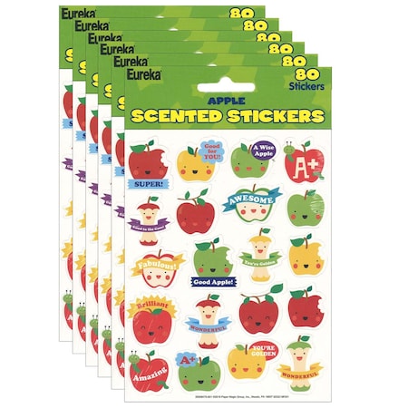 Eureka Apple Scented Stickers, 80 Per Set, 6PK 650947