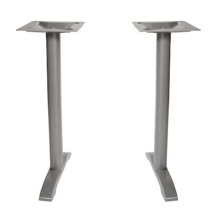 Bfm Seating Bali Bar Height End Base - Set of 2 - Zinc Plated Cast Iron Bottoms, Stainless Steel Columns PHTB0022SVT