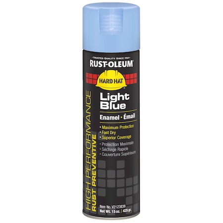 Rust-Oleum Rust Preventative Spray Paint, Light Blue, Gloss, Solvent, 15 oz V2123838