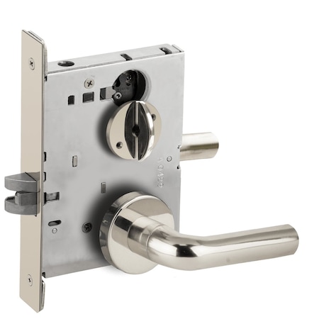 Schlage Grade 1 Bed Bathroom Privacy Mortise Lock, 02 Lever, A Rose, Bright Chrome Finish, Field Reversible L9040 02A 625