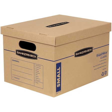 Smoothmove 15 in x 12 in x 10 in Moving Box, Kraft, Blue Printing, Kraft Corrugated Board, Double Wall, 32 ECT 7714210