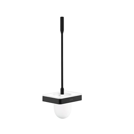 Axor Universal SoftSquare Toilet Brush with Holder, Wall-Mounted in Matte Black 42835670