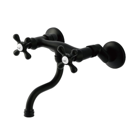 Kingston Brass Double-Handle Wall Mount Bathroom Faucet, Matte Black KS2110AX