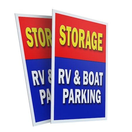Signmission Storage Rv & Boat Parking, Plastic Signs Only 24 Inch x 36 Inch, Corrugated Plastic, 2PK CSB-2436-2PACK-Storage Rv & Boat Parking