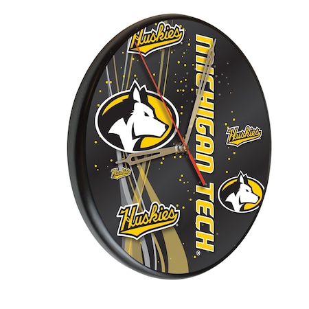 Holland Bar Stool Co Michigan Tech University 13" Solid Wood Clock WClkPBlkMITech