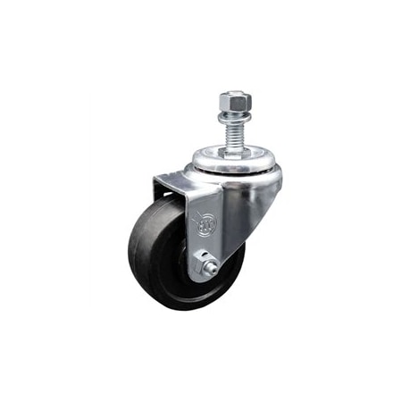 Service Caster 3 Inch SS Soft Rubber Wheel Swivel 1/2 Inch Threaded Stem Caster SCC-SSTS20S314-SRS-121315