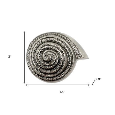 Homeroots Set of Six Silver Novelty Knob Seashell Cast Aluminum Drawer Pull Knobs, 6PK 635759