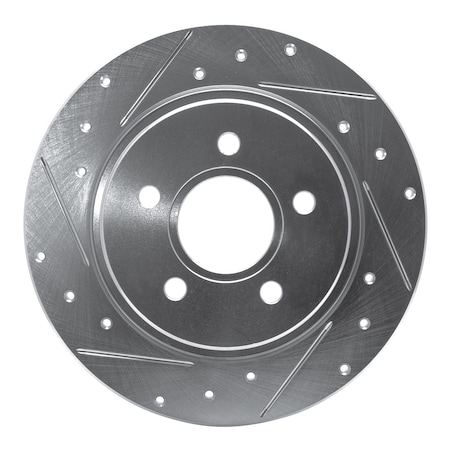 Dynamic Friction Co DFC Brake Rotor - Drilled and Slotted - Silver 631-27033L