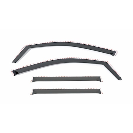 Putco Rainguards, Low Profile; In-Channel With Tape; Tinted; Polycarbonate; Set Of 580025