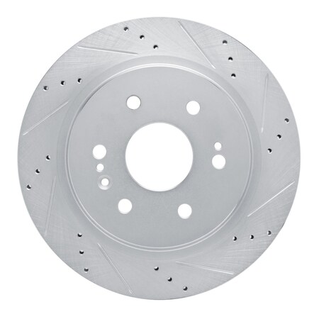 Dynamic Friction Co DFC Brake Rotor - Drilled and Slotted - Silver 631-47081R