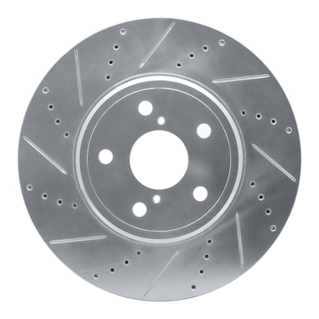 Dynamic Friction Co DFC Brake Rotor - Drilled and Slotted - Silver 631-75009L