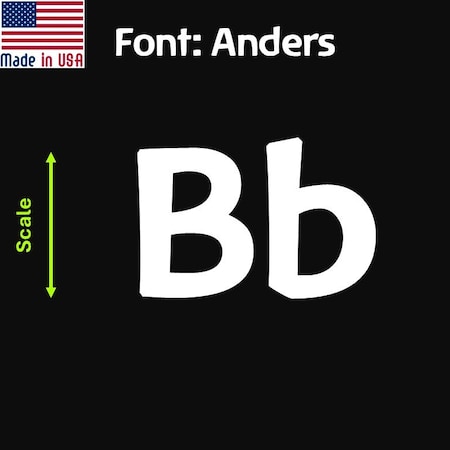 Aacc Self-Adhesive Vinyl Letter: B, Scale: 7 cm. Color: White Font: Anders by, 8PK AACC-Anders-UB-White-M7x8