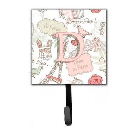 Carolines Treasures Letter D Love In Paris Pink Leash and Key Holder CJ2002-DSH4
