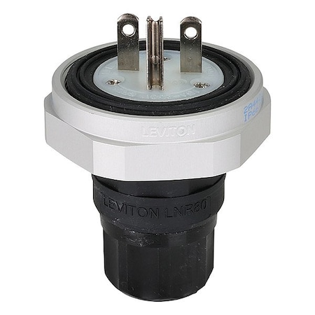 Leviton Straight Blade Plug, 15 A, Black LNR80-2E