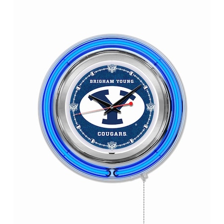 Holland Bar Stool Co Brigham Young University Double Neon 15" Clock Clk15BrigYn
