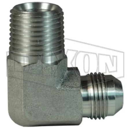 Dixon The Right Connection Flare to Pipe Elbow, 3/4-16 x 1/2-14 Nominal, 37Deg Male JIC Flare x Male NPTF SS2501-8-8