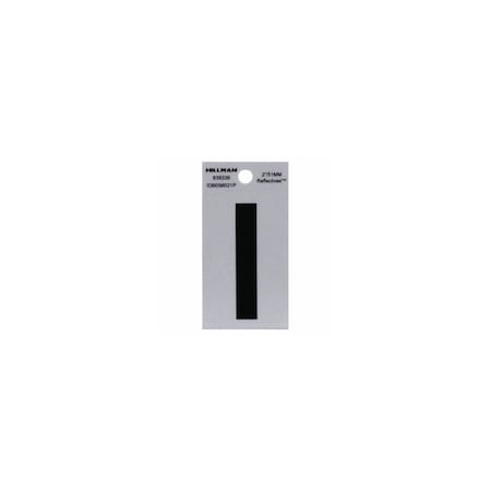 Hillman Adhesive House Address Letter I, Reflective Vinyl, Black and Silver, 2 In. 839336