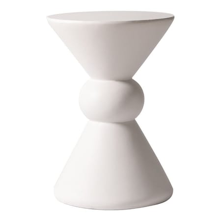Leisuremod Echo 13 in Round Stone Side Table, Weather-Resistant, Fully Assembled EST13CR