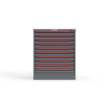 Strong Hold 10 drawer cabinet - (10x 2ft) - Red accents - Keyed Alike S3036-PPAAS-1001DS