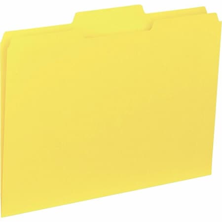 Business Source File Folder, Yellow, Paperboard, PK100 BSN43559