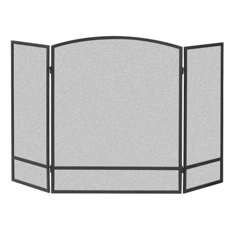 Dare2Decor 3-Panel Arch Screen with Double Bar for Fireplace, Black DA2214348