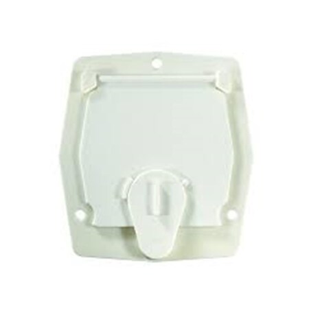 Overtime 4.2 x 3.9 x 2 in. Flat Sided Basic Cable Hatch, Polar White OV1835676
