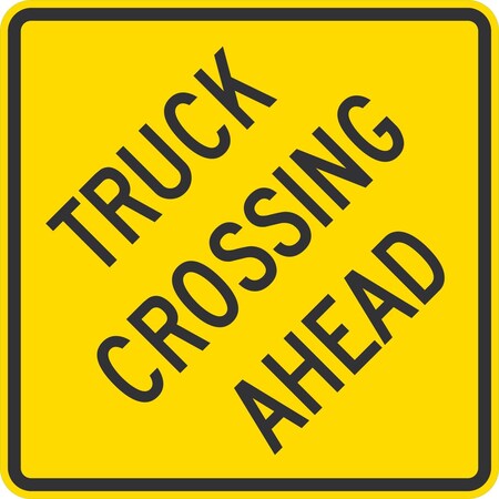 Lyle Truck Crossing Ahead, 24x24, Engineer Grade, Yellow G-12846-EG_24x24