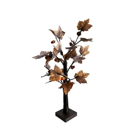 Santas Forest Maple Tree w/Acorns, 22 in H, Maple, Warm White Light 19905
