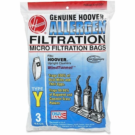 Hoover Type-Y Allergen Vacuum Bag, Paper 4010100Y