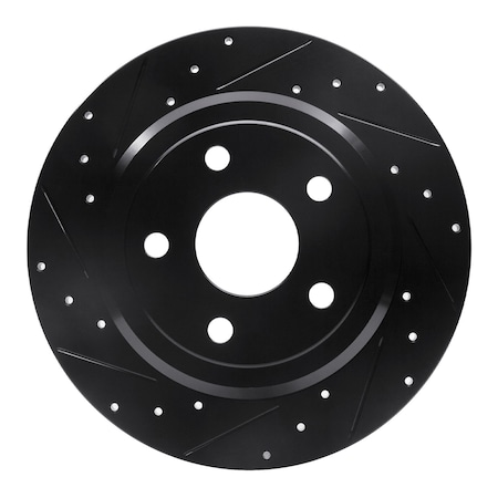 Dynamic Friction Co DFC Brake Rotor - Drilled and Slotted - Black 633-42004L