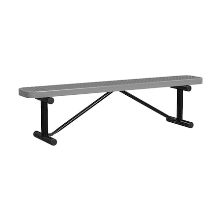 Leisure Craft Portable, Bench w/o Back, 6ft., Gray B6XPP-GRAY