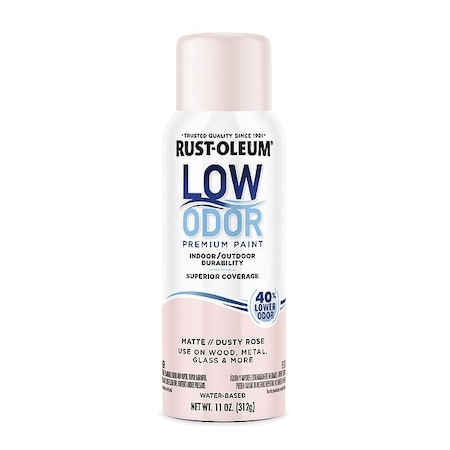 Rust-Oleum Low Odor Spray Paint, Water-Based, Alkyd, Dusty Rose, Matte 388273