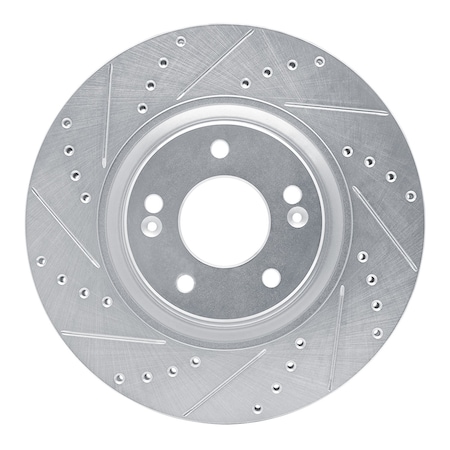 Dynamic Friction Co DFC Brake Rotor - Drilled and Slotted - Silver 631-21035L