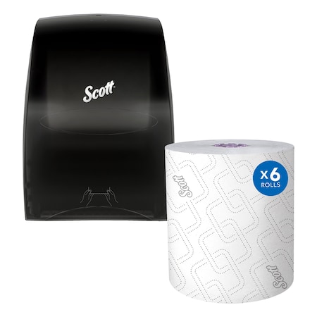 Scott Scott Essential Manual Hard Roll Paper Towel Dispenser With Hard Roll Paper Towel Refill 6 PK 46253, 02001