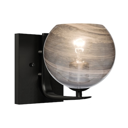 Besa Lighting Besa, Jilly Vanity, Vapor Smoke, Black Finish, 1x60W E26 base 1WC-JILLYSM-BK