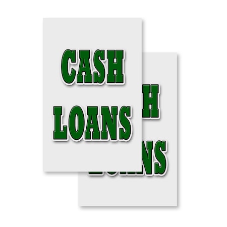 Signmission Cash Loans, Vinyl Decals Only 24 Inch x 36 Inch, Vinyl Decal, 2PK DSB-2436-2PACK-Cash Loans