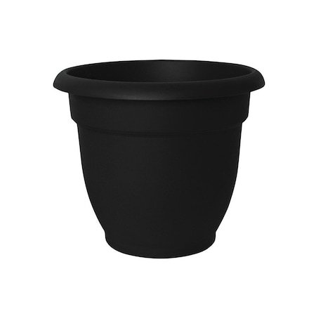 Bloem Planter Ariana 6.7in H X 8in D Resin Elegant Black Black 20-56908