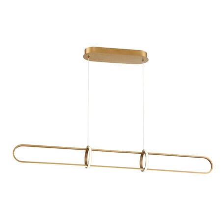 Eurofase Demark Contemporary LED Chandelier, 1-Light, 2900 Lumens, Frosted/Satin Gold 37037-024