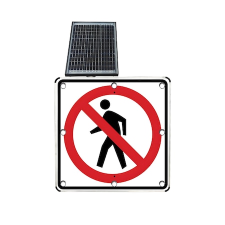 Stop-Lite LED Solar No Pedestrian Crossing Sign 24 in (DIA) SS-D9-3-2400DA