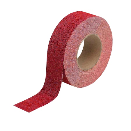 Brady Anti-Skid Tape Roll - Grit-Coated Polyester, Solid Color, Red, 2in x 60ft, 60PK 78198
