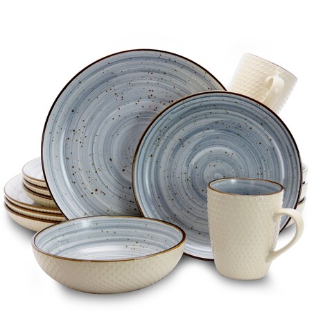 Elama Mellow 16-Piece Dinnerware Set in Powder Blue EL-MELLOWBLUE