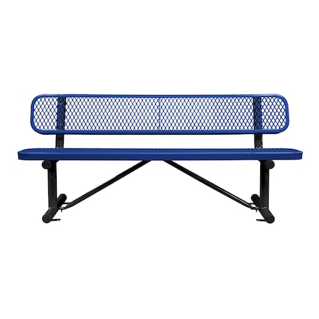 Leisure Craft Bench/Back, Surface Mount, 6ft., Navy B6WBSM-NAVY