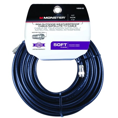 Monster Cable Just Hook it Up 50 ft. Weatherproof Video Coaxial Cable 140040-00