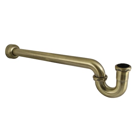Kingston Brass 1-1/4, or 1-1/2 x 1-1/2 in. P-Trap with Box Flange, 24 in. Length, 18 Gauge, Antique Brass CC9243