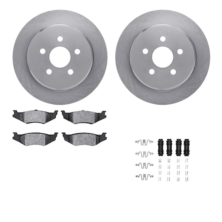 Dynamic Friction Co DFC Brake Rotor with 5000 Brake Pads and Hardware Kit 6512-39080